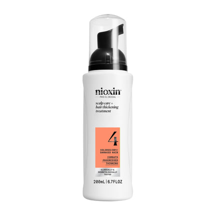 Nioxin System 4 Scalp + Hair Thickening Treatment- Serum for Damaged Hair with Progressed Thinning 6.8 oz (Packaging May Vary)