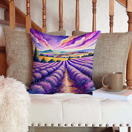 Colorful English Lavender Throw Pillow